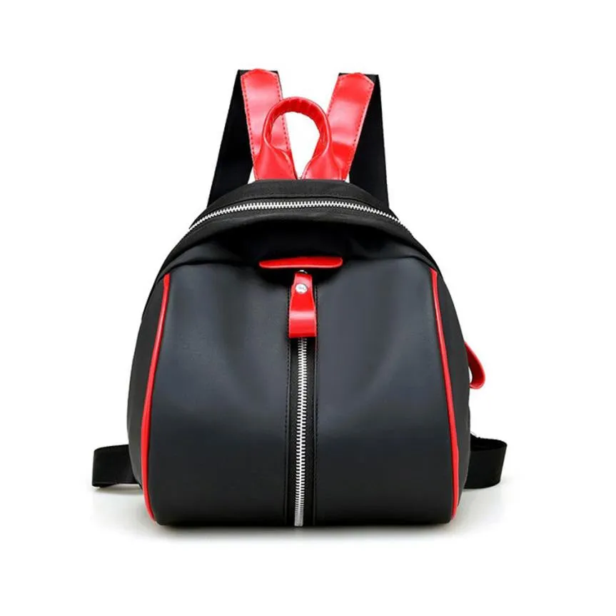 Digital Red Designer All-inclusive Modern Small Backpack, Futuristic Nylon Black,