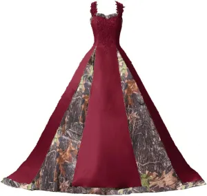 DINGZANCAMO Lace Straps Camo Wedding Dresses Bridal Ball Prom Gowns 2025
