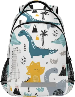 Dinosaurs Plam Student Schoolbag School Backpack Dino Eggs Volcanic Kids Backpacks 16 inch Laptop Book Bag Casual Daypack Back Pack Travel Sports Bags for Teens Girls Boys