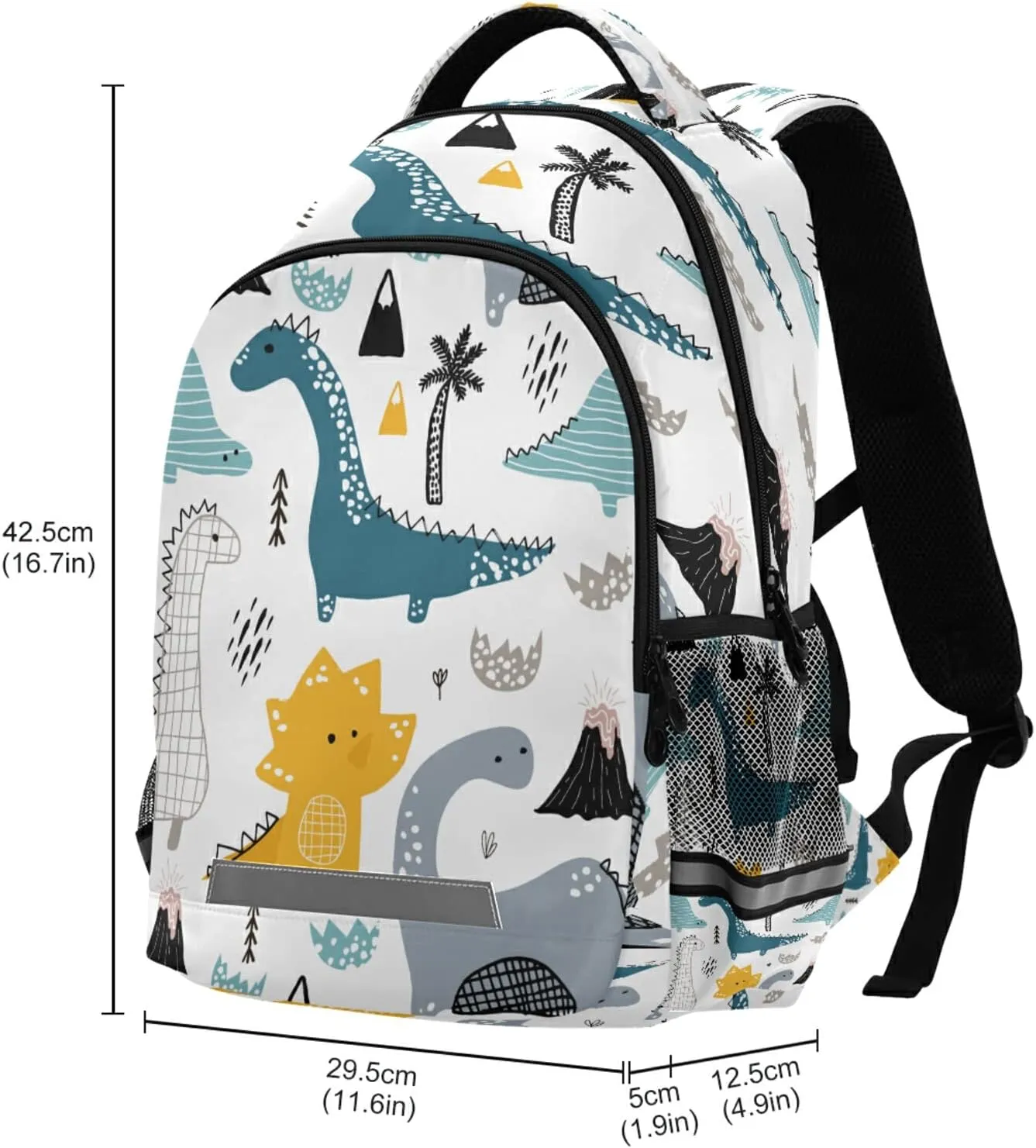 Dinosaurs Plam Student Schoolbag School Backpack Dino Eggs Volcanic Kids Backpacks 16 inch Laptop Book Bag Casual Daypack Back Pack Travel Sports Bags for Teens Girls Boys