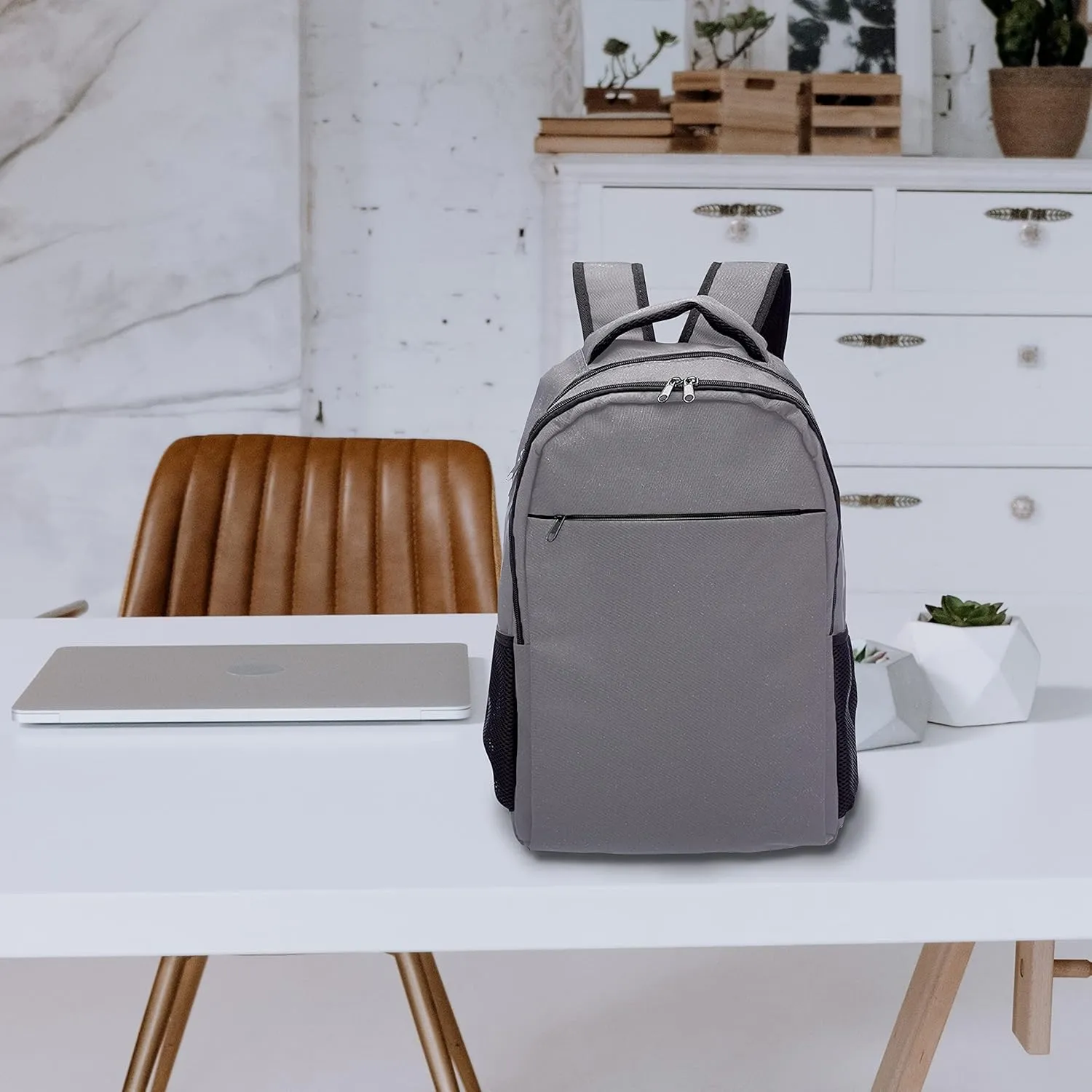 DISCOUNT PROMOS Tempe Backpacks with Laptop Pocket Set of 6, Bulk Pack - Bring Everywhere You Go, Perfect for Travellers, Employees and for Everyday Use - Grey
