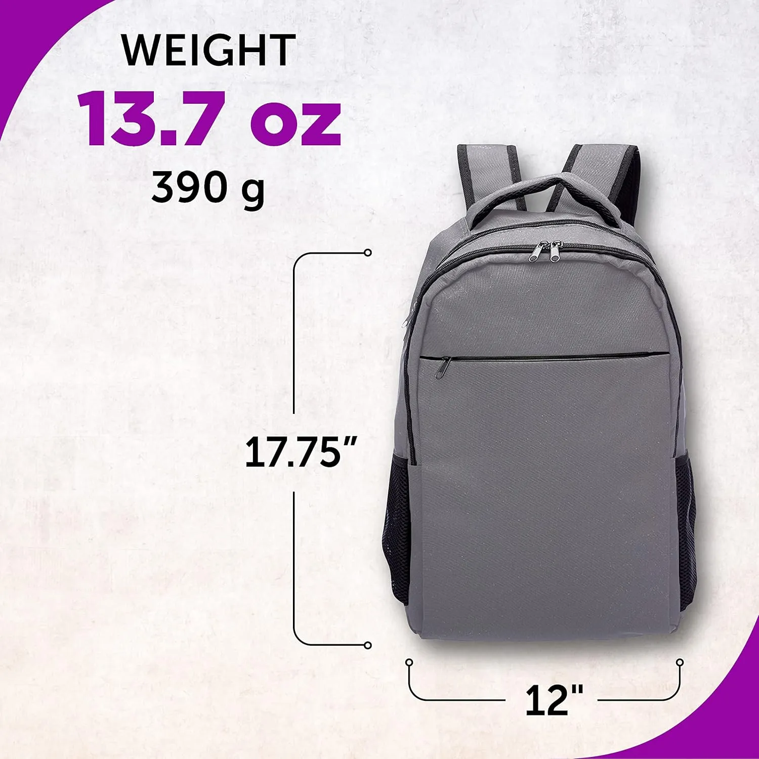 DISCOUNT PROMOS Tempe Backpacks with Laptop Pocket Set of 6, Bulk Pack - Bring Everywhere You Go, Perfect for Travellers, Employees and for Everyday Use - Grey