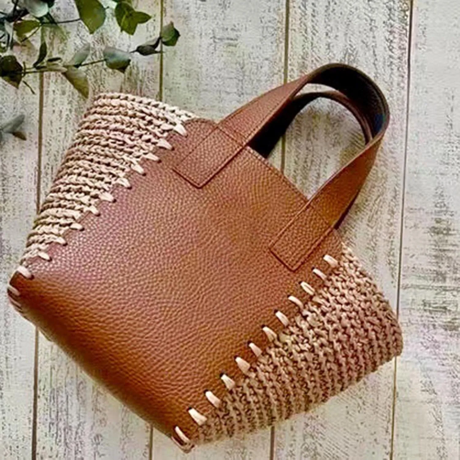 DIY Knitting Crochet Handbag Sewing Accessories, PU Bottoms Handles for Making Bag Crochet Bag Parts