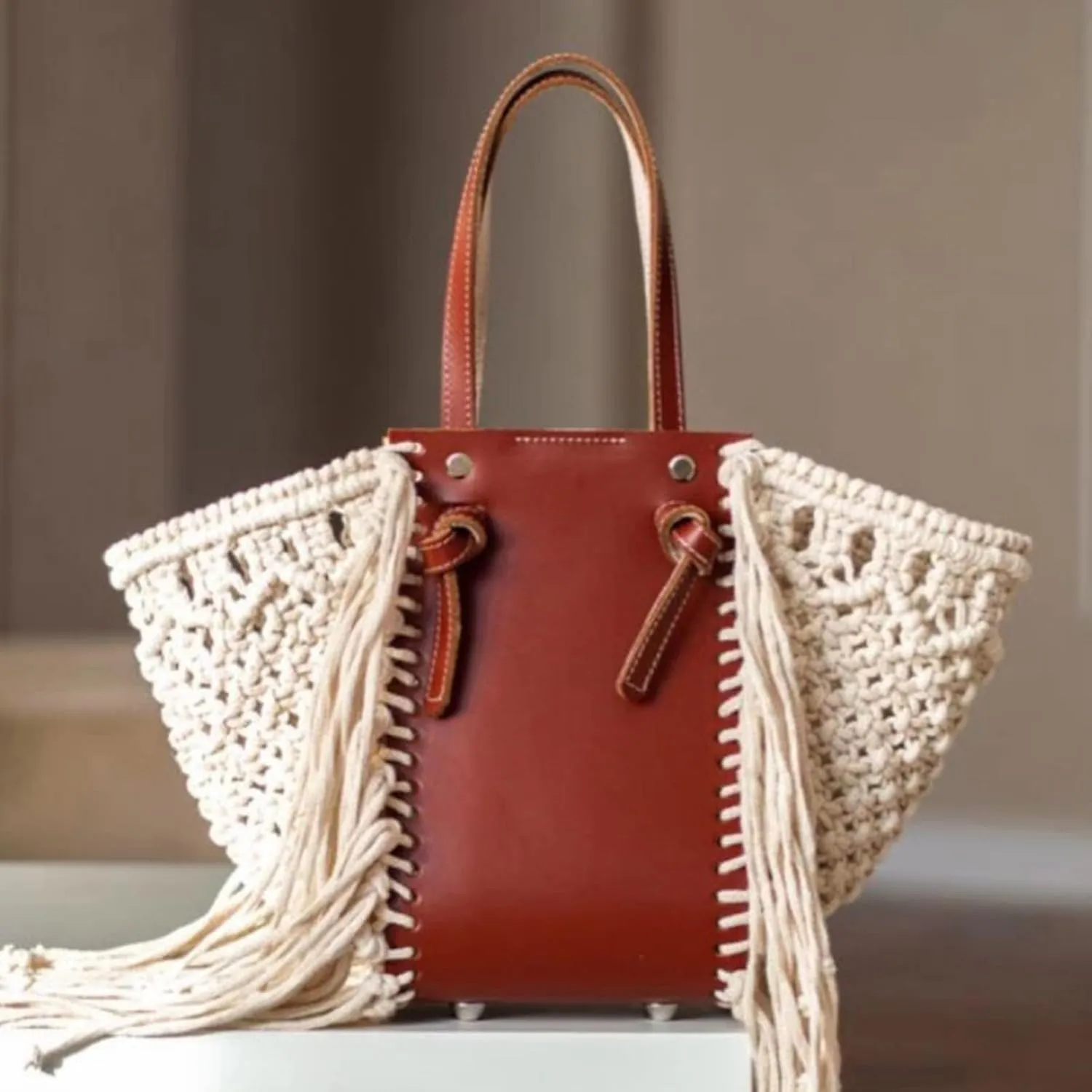 DIY Knitting Crochet Handbag Sewing Accessories, PU Bottoms Handles for Making Bag Crochet Bag Parts