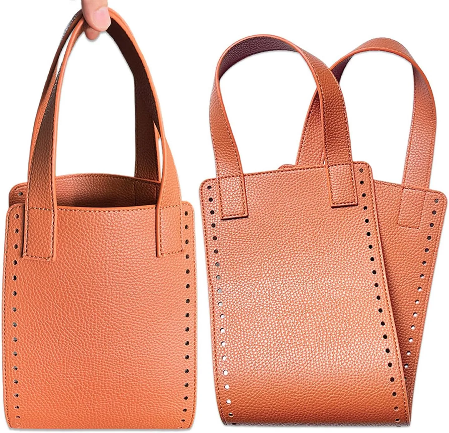DIY Knitting Crochet Handbag Sewing Accessories, PU Bottoms Handles for Making Bag Crochet Bag Parts