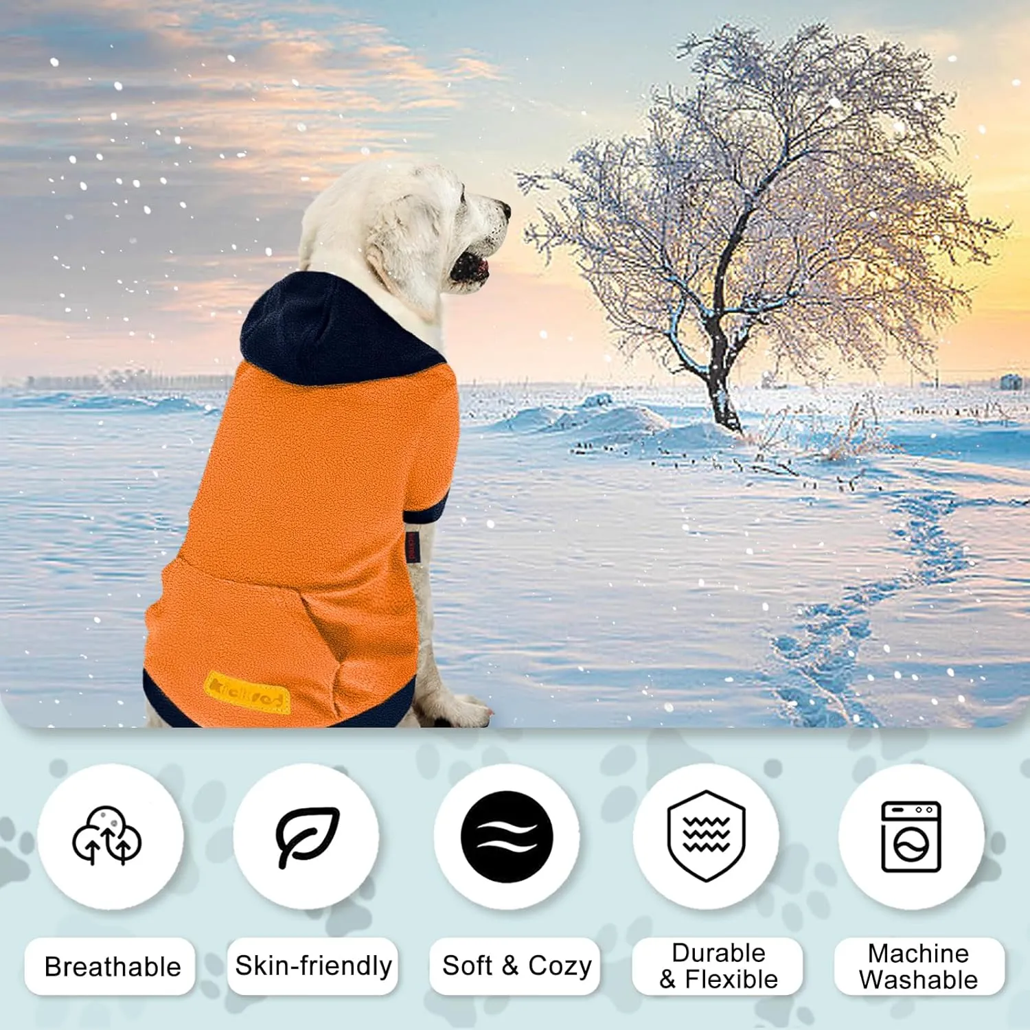 Dog Hoodie Sweatshirts, Fleece Warm Sweater for Dogs, Pet Warm Sweatshirt, Granular Velvet Sweater with Hat and Leash Hole, Soft Velvet Outfit Coat for Small Medium Large Dogs