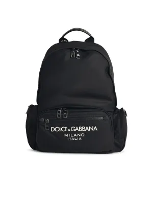 Dolce & Gabbana Black Nylon Blend Backpack