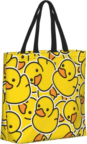 Duck Tote Bag For Women Casual Shoulder Bag Handbag Waterproof Crossbody Handbags Reusable For Beach Travel Shopping