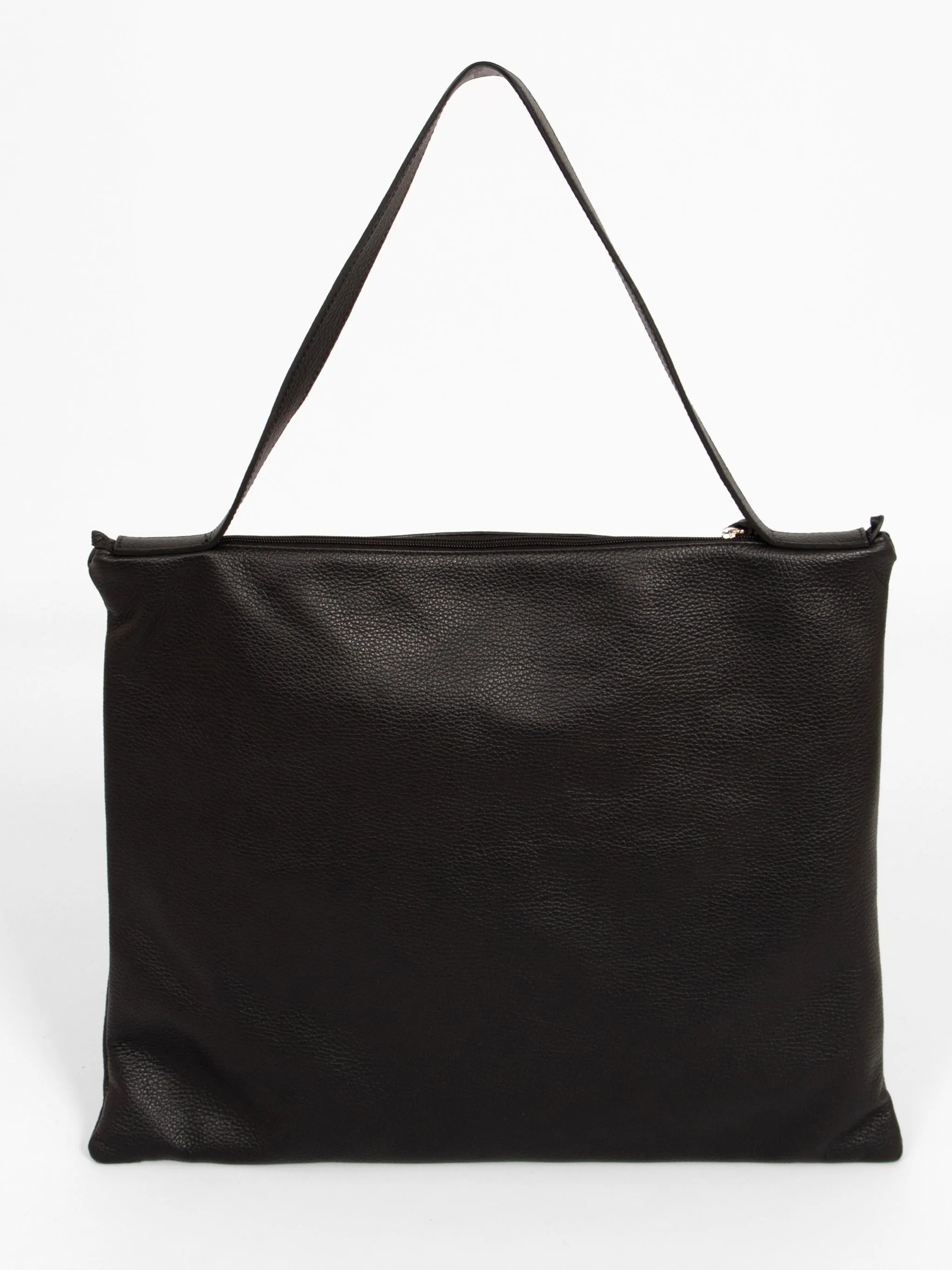 Dulce Italian Leather Large Tote Bag - Black, Pebbled