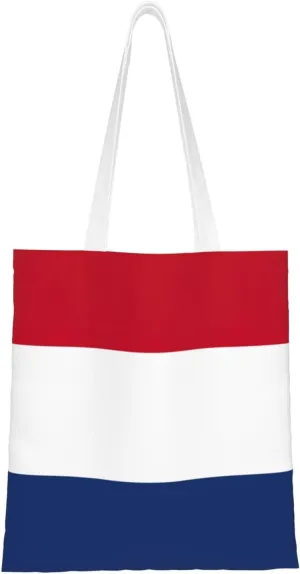 Dutch flag print Canvas Tote Bag for Women,Womens Purse Handbags for Travel Beach Nurse College Gift