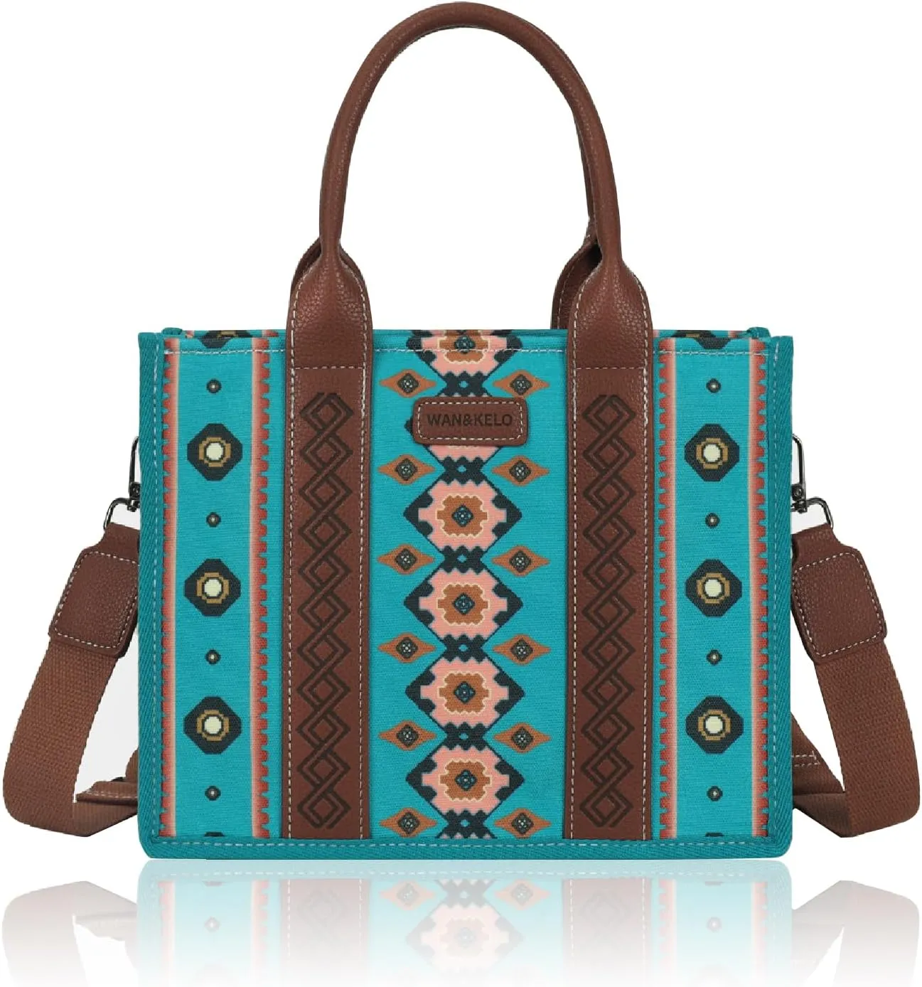 Dyalsa Tote Bag for Women Canvas Western Printed Purses Shoulder Boho Aztec Handbags with Ajustable Shoulder Strap