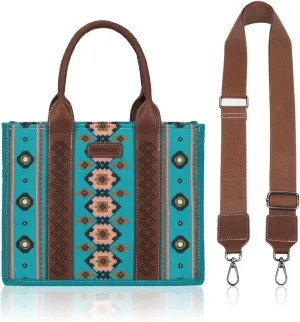 Dyalsa Tote Bag for Women Canvas Western Printed Purses Shoulder Boho Aztec Handbags with Ajustable Shoulder Strap