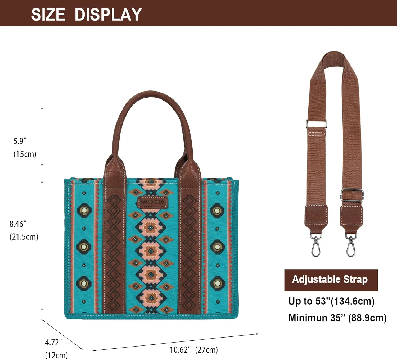 Dyalsa Tote Bag for Women Canvas Western Printed Purses Shoulder Boho Aztec Handbags with Ajustable Shoulder Strap