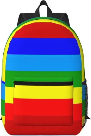 Ecuador Indigenous Flag 17 Inch Backpacks Multipurpose Laptop Backpack Double Shoulder Bag for Men Women Gifts