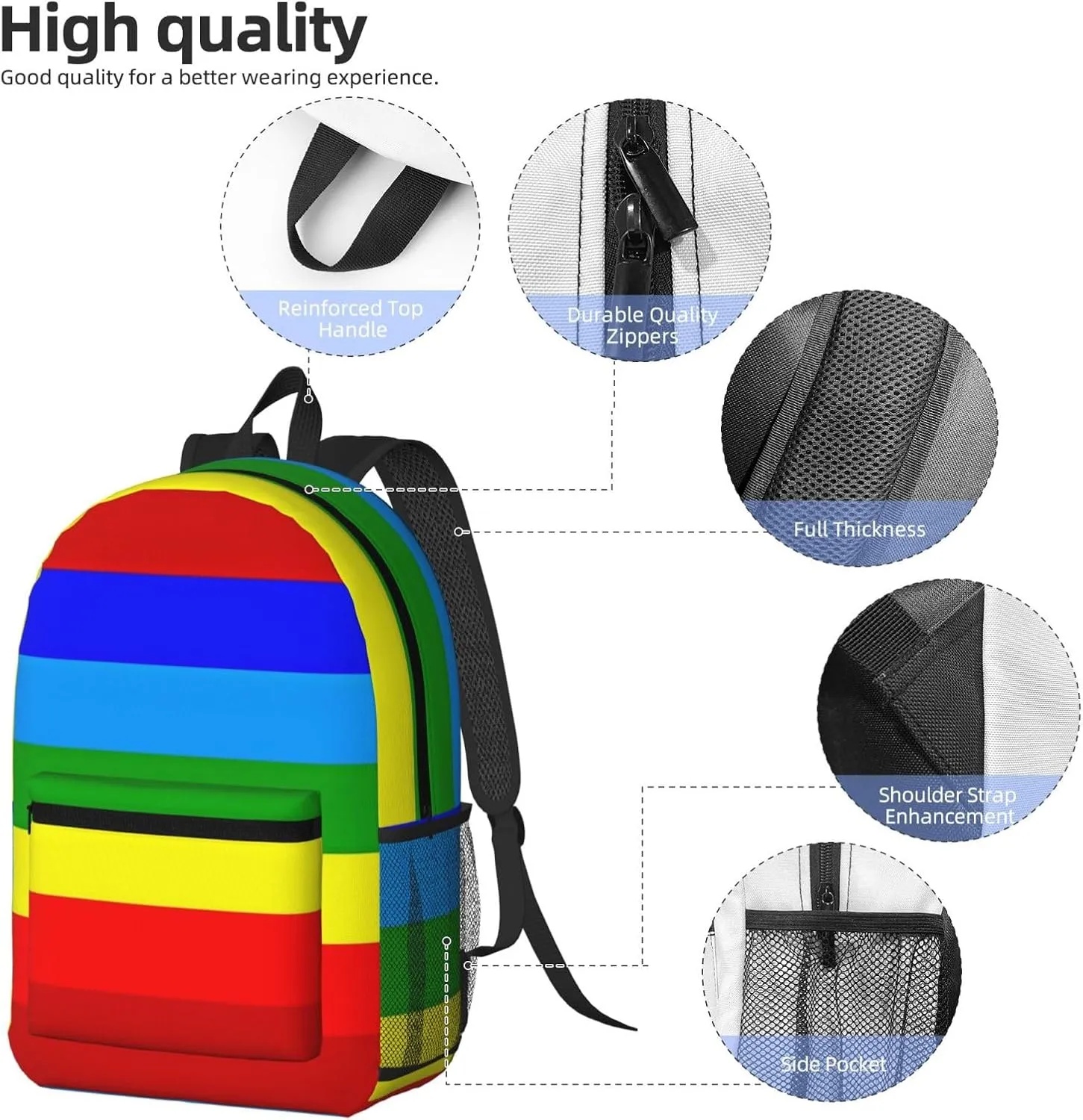 Ecuador Indigenous Flag 17 Inch Backpacks Multipurpose Laptop Backpack Double Shoulder Bag for Men Women Gifts
