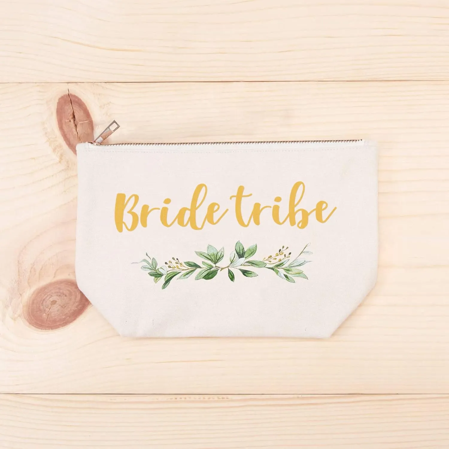 ELEGANTPARK Bride Tribe Gifts Set of 4 Wedding Gifts for Bride Tribe Cosmetic Bag Travel Makeup Bag for Women Bridal Shower Bachelorette Party Pouch Zipper Canvas