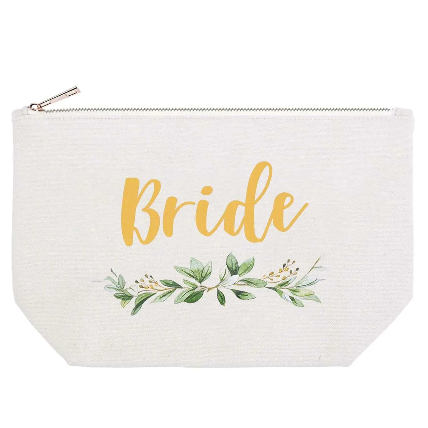 ELEGANTPARK Bride Tribe Gifts Set of 4 Wedding Gifts for Bride Tribe Cosmetic Bag Travel Makeup Bag for Women Bridal Shower Bachelorette Party Pouch Zipper Canvas