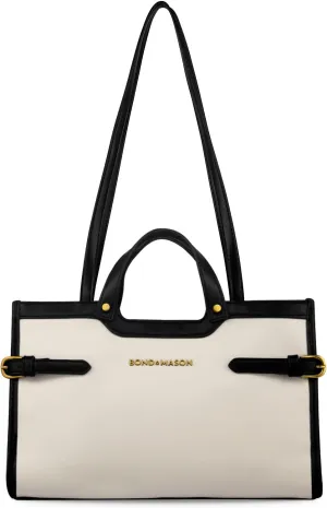 Elisabeth Tote Bag, Tote Bag for Women, Leather Tote Bag for Women, Tote Bag with Zipper, Travel Tote Bags for Women, Bags for Women, Tote Handbags for Women, One Zip Pocket,100% Vegan Leather, White