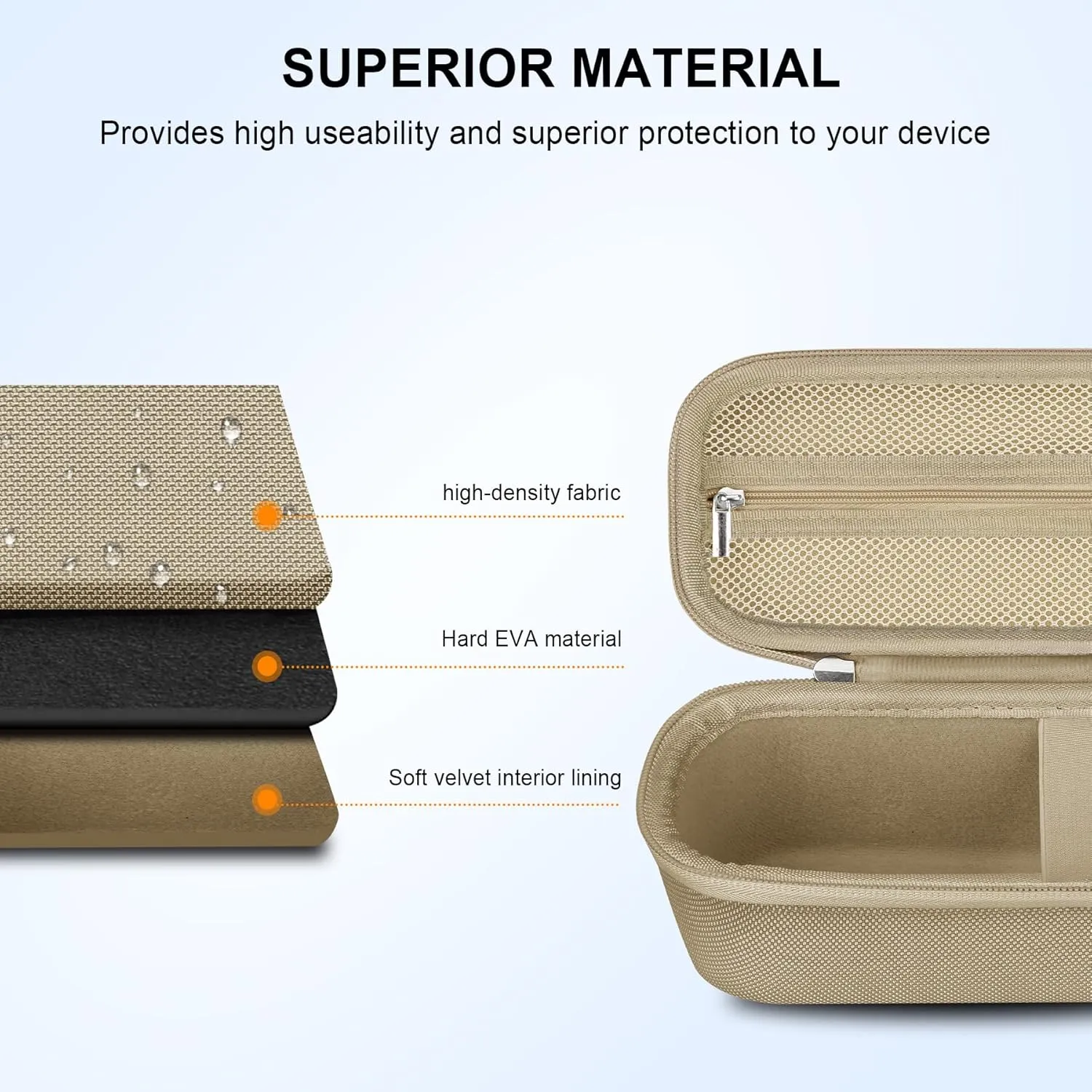 Elonbo Carrying Case ​for Beats Pill (2024 Release)-Portable Bluetooth Speaker, Beats Pill Speaker Travel Bag Storage Holder, Mesh Pocket Fits Charger, Champagne Gold