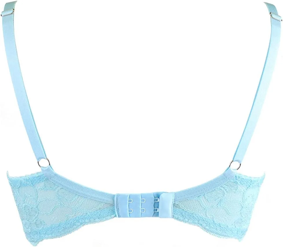 Embroidered Tulle Non-Padded Bra V-10131