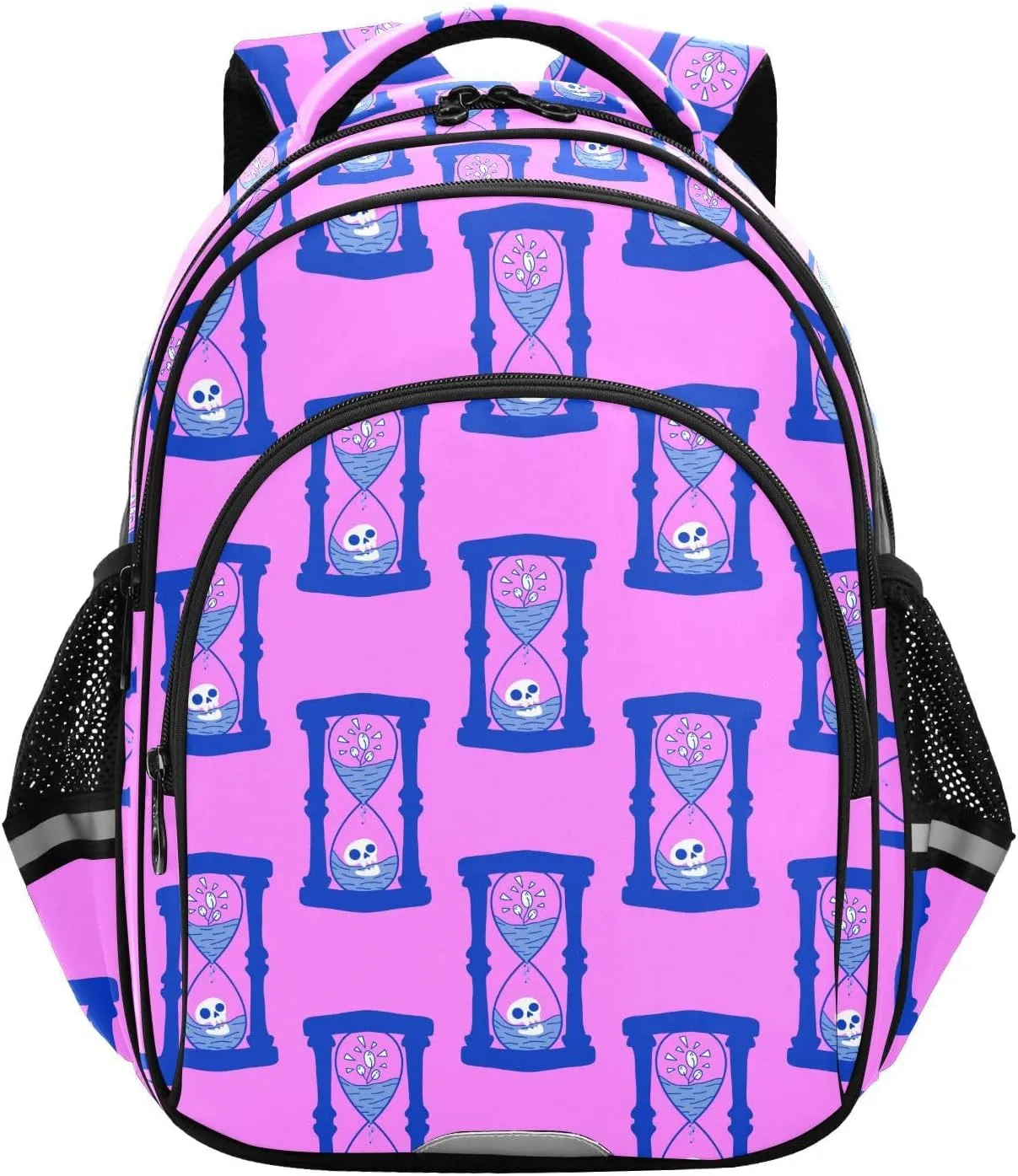 Emelivor Skull Hourglasses Pink Kids Backpack School Backpacks Toddler Backpack Bookbag Book Bag for Girls,S
