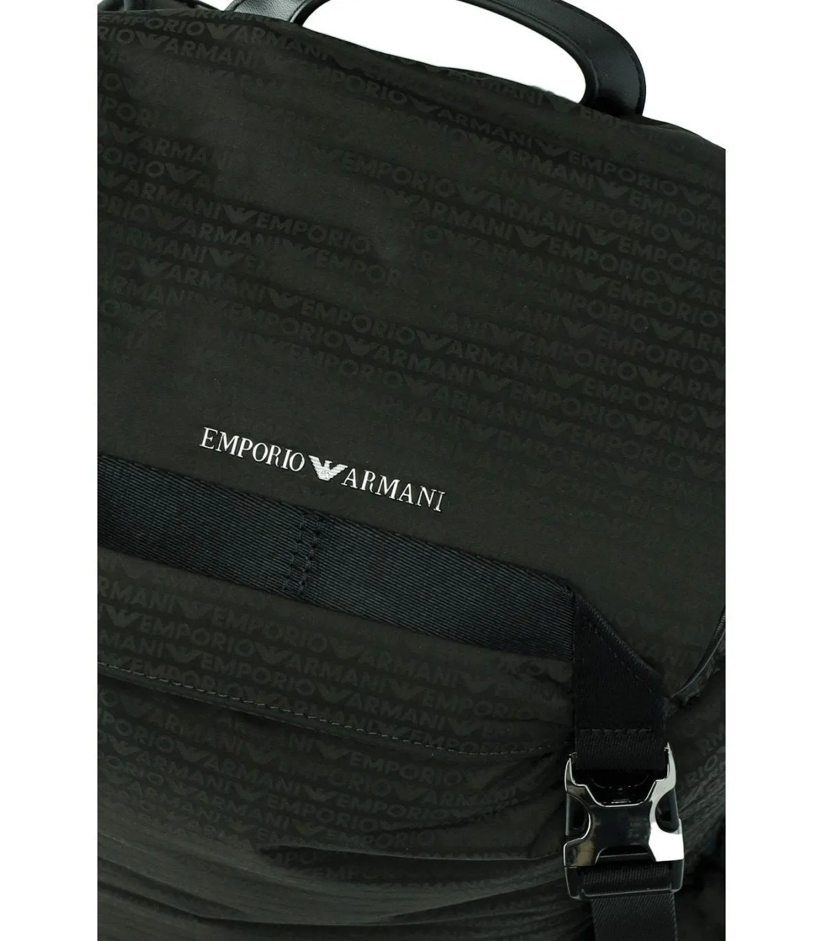 Emporio Armani Military Green Monogram Backpack