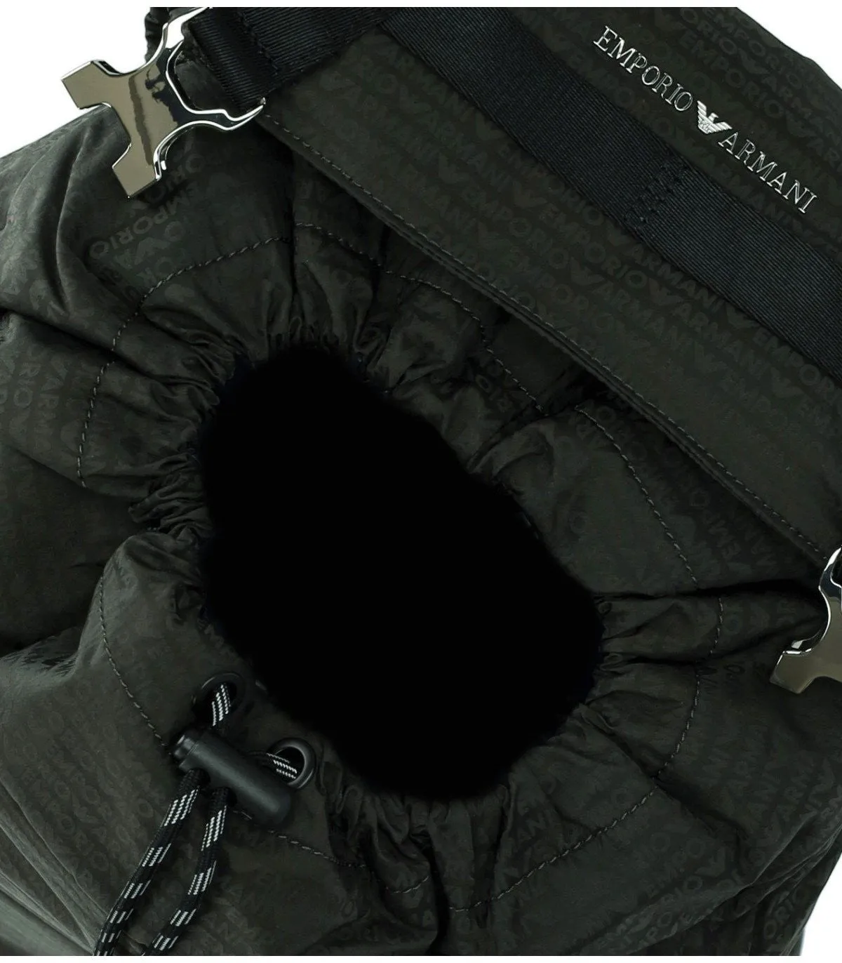Emporio Armani Military Green Monogram Backpack