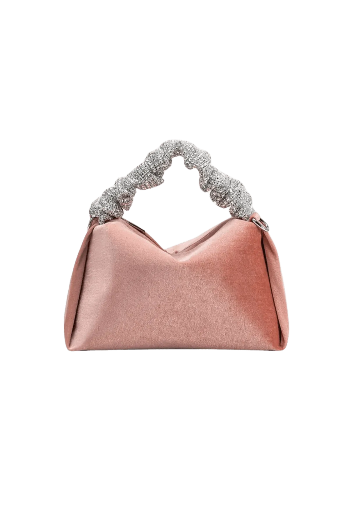 Estela Blush Velvet Top Handle Bag
