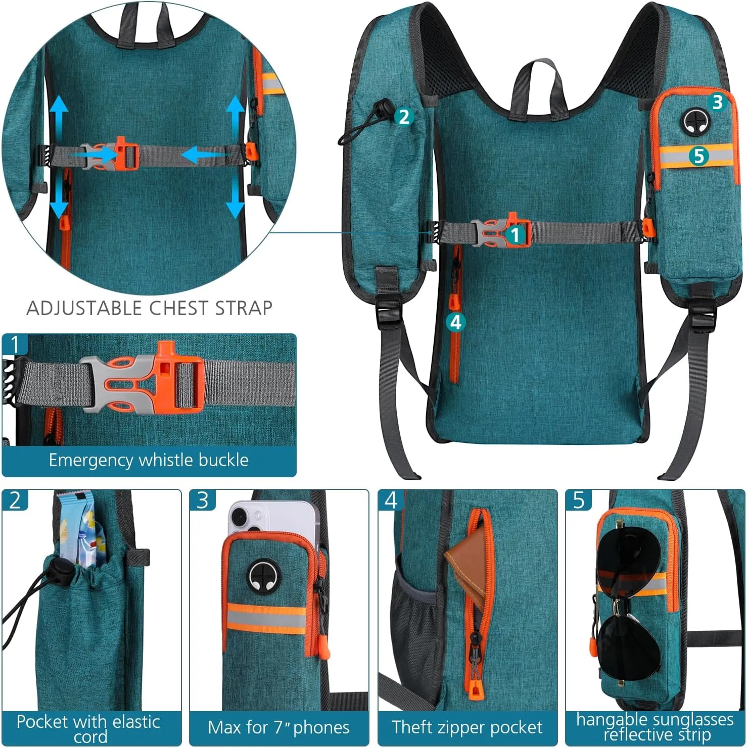 Esup 15L Small Hiking Backpack Foldable Lightweight Travel Day Pack Packable Camping Backpack for Women Men (Green)
