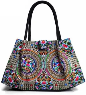 Ethnic Embroidered Handbag Features Vintage Embroidered Shoulder Bag