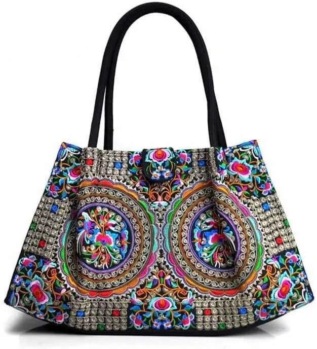 Ethnic Embroidered Handbag Features Vintage Embroidered Shoulder Bag