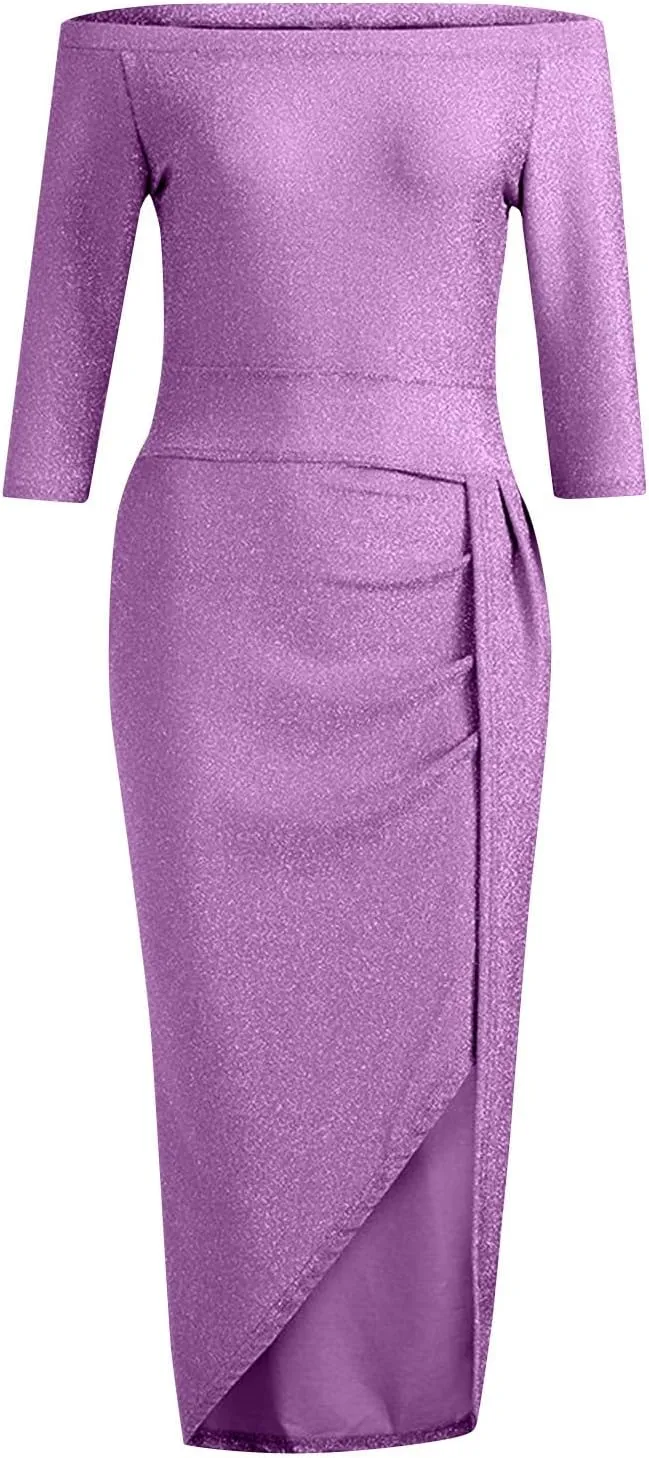 Evening Dresses for Women Elegant Long Sleeve Sequin Mini Dresses Sexy Ruched Bodycon Sparkly Glitter Cocktail Party Dresses