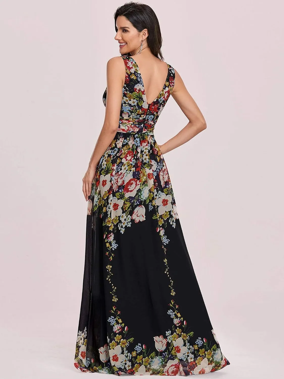 Ever-Pretty Womens Bridesmaid Dress V-Neck Sleeveless A Line Chiffon Floor Length Formal Dress 09016