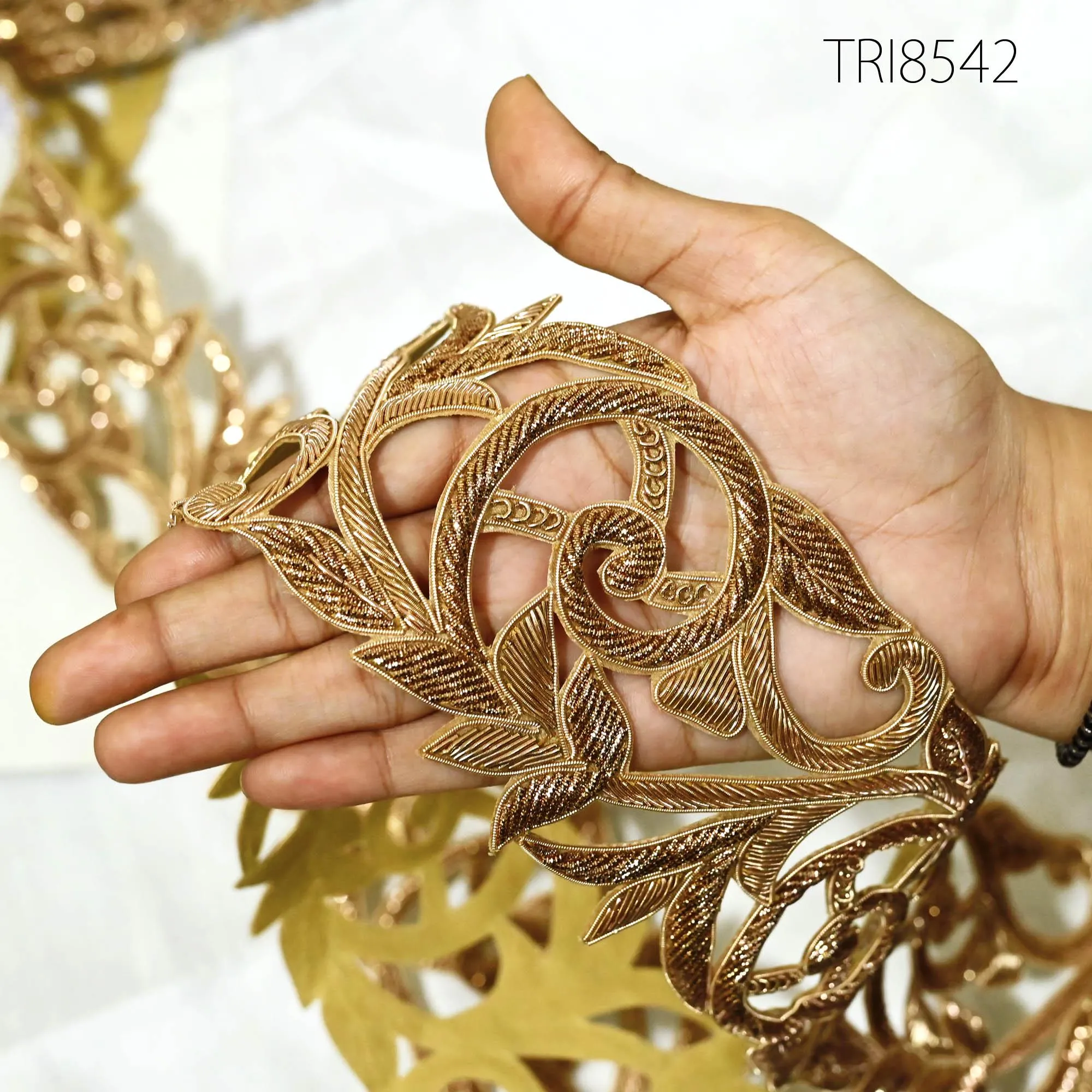 Exclusive Zardozi Trim By Yard | Indian Handmade Wedding Sari Border DIY Craft Ribbon Saree Embroidered Sew on Zari Trim Embellish Costumes