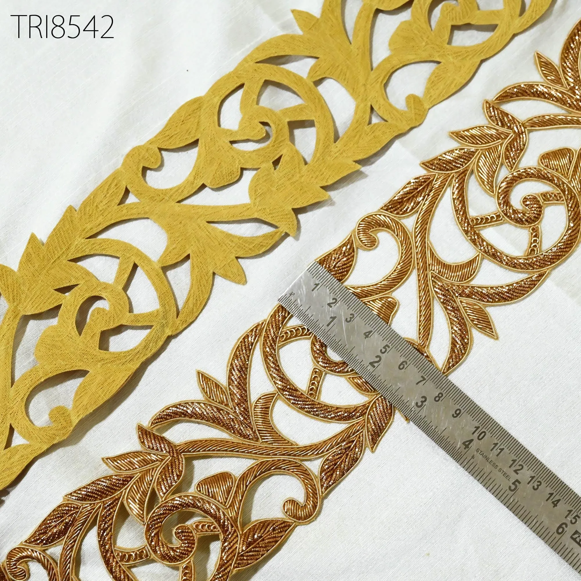 Exclusive Zardozi Trim By Yard | Indian Handmade Wedding Sari Border DIY Craft Ribbon Saree Embroidered Sew on Zari Trim Embellish Costumes