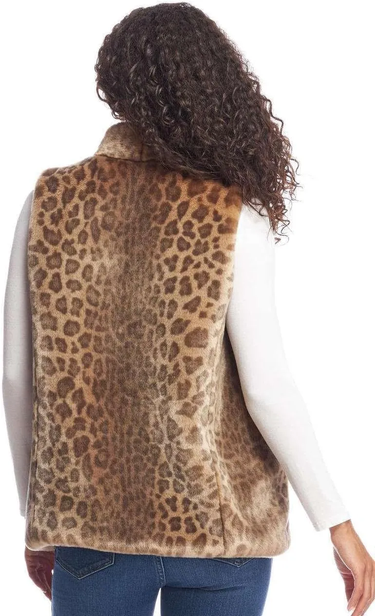 Fabulous-Furs Donna Salyers Black Mink Faux Fur Hook Vest