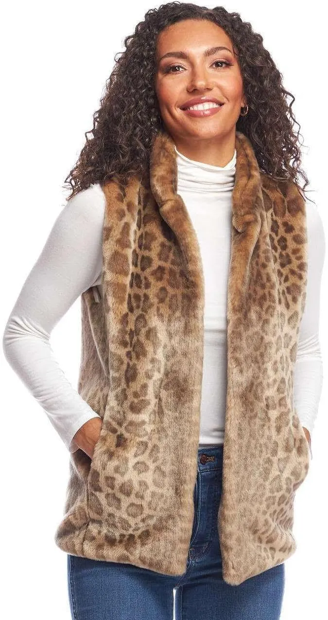 Fabulous-Furs Donna Salyers Black Mink Faux Fur Hook Vest