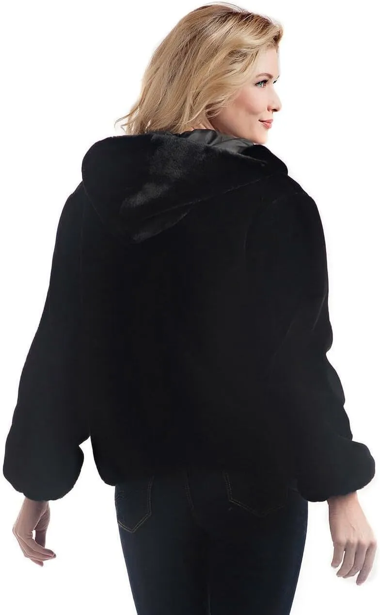 Fabulous-Furs Donna Salyers Sheared Beaver Faux Fur Hooded Parka