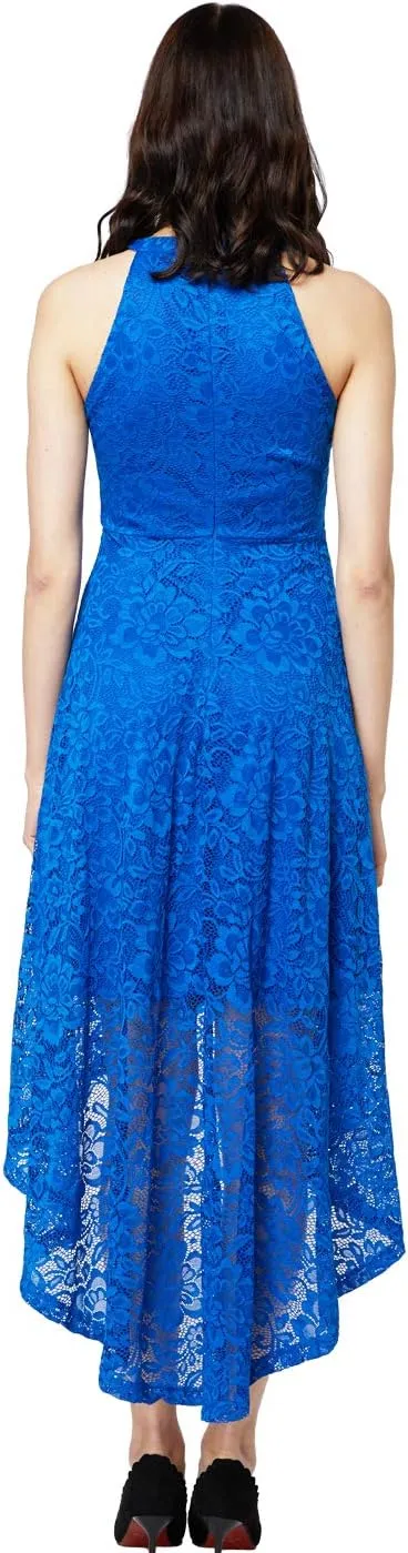 FAIRY COUPLE Women's Hi-Low Halter Neck Vintage Bridesmaid Formal Cocktail Dress