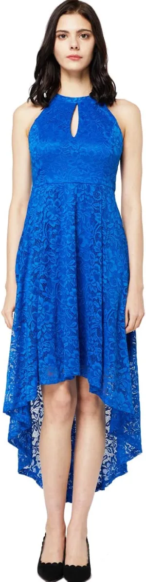 FAIRY COUPLE Women's Hi-Low Halter Neck Vintage Bridesmaid Formal Cocktail Dress