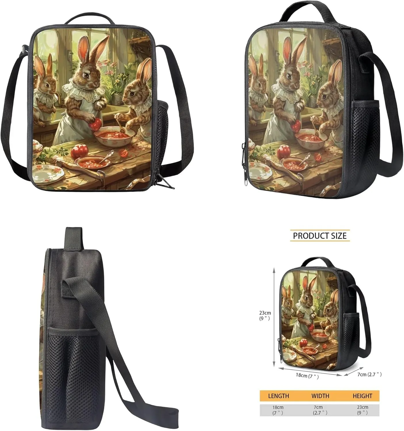 Fairytale Coffee Giraffe Backpack And Lunch Bag Set for Girls Boys Soft Mesh Adjustable Shoulder Strap Book Backpacks with Pencil Bag Student Insulated Lunch Bag Daypack 3 Pcs Beige