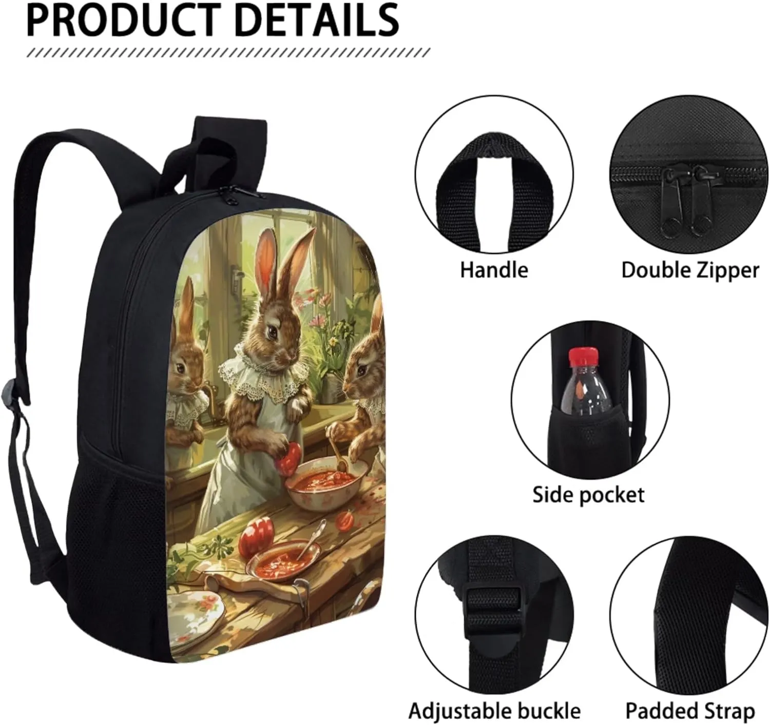 Fairytale Coffee Giraffe Backpack And Lunch Bag Set for Girls Boys Soft Mesh Adjustable Shoulder Strap Book Backpacks with Pencil Bag Student Insulated Lunch Bag Daypack 3 Pcs Beige