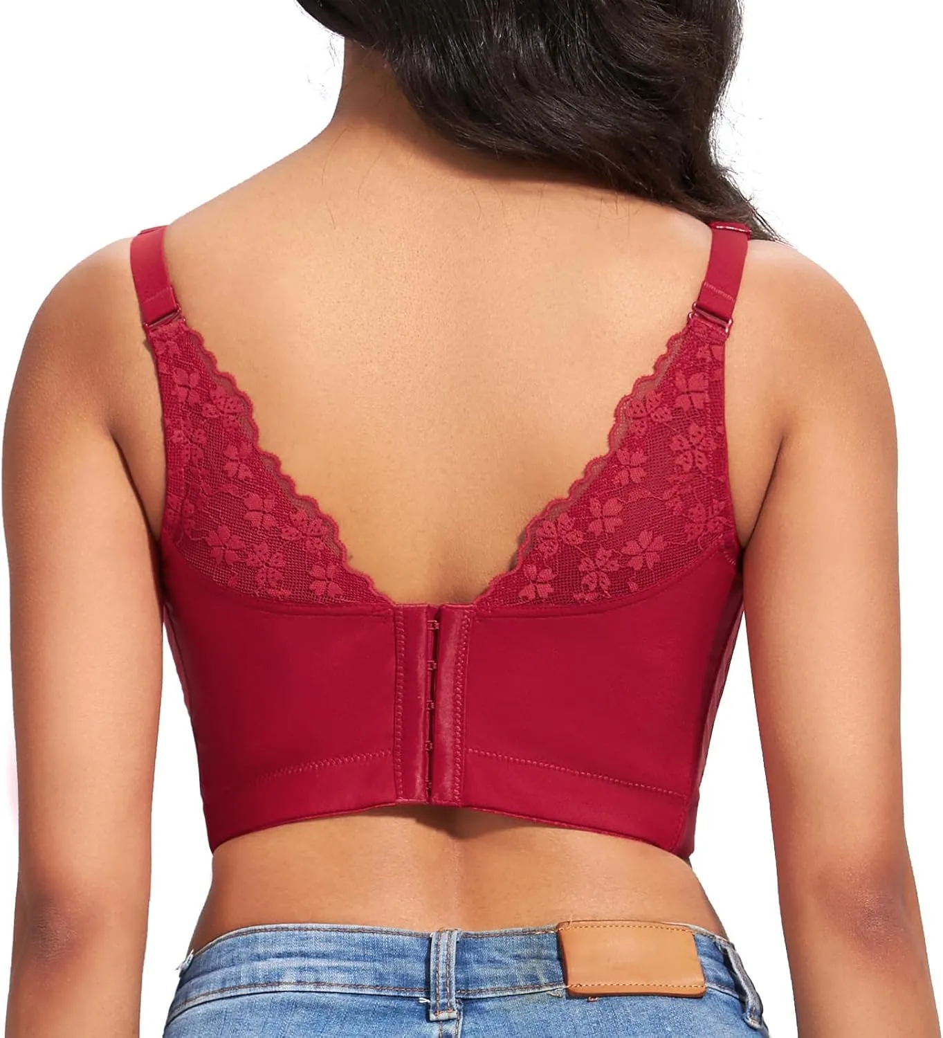 FallSweet Push Up Bras for Women Corset Top Bustier Padded Underwire Bra Add One Cup