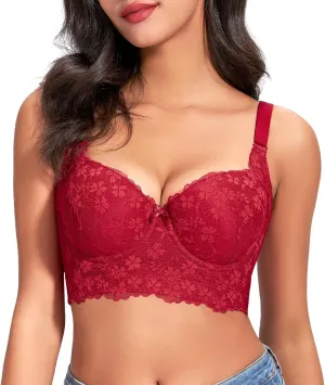 FallSweet Push Up Bras for Women Corset Top Bustier Padded Underwire Bra Add One Cup