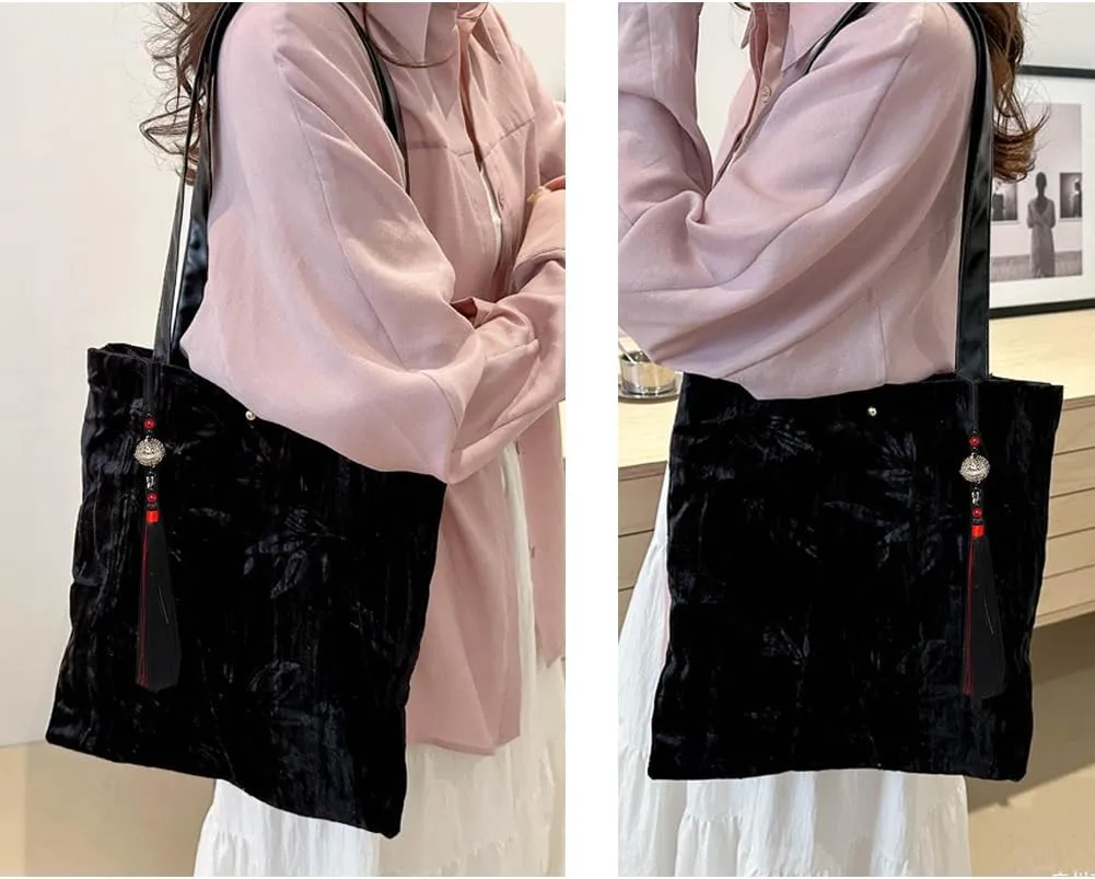 Farm4Far Women Velvet Velour Stiff Shoulder Evening Crossbody Bag