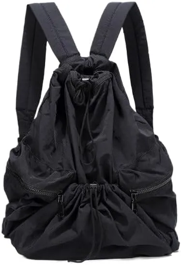 Fashion Backpack Y2K Shoulder Bag Women Men, Aesthetic Shoulder Bag Hiking Travel Backpack Cute Trendy Purse Daypack (Black)