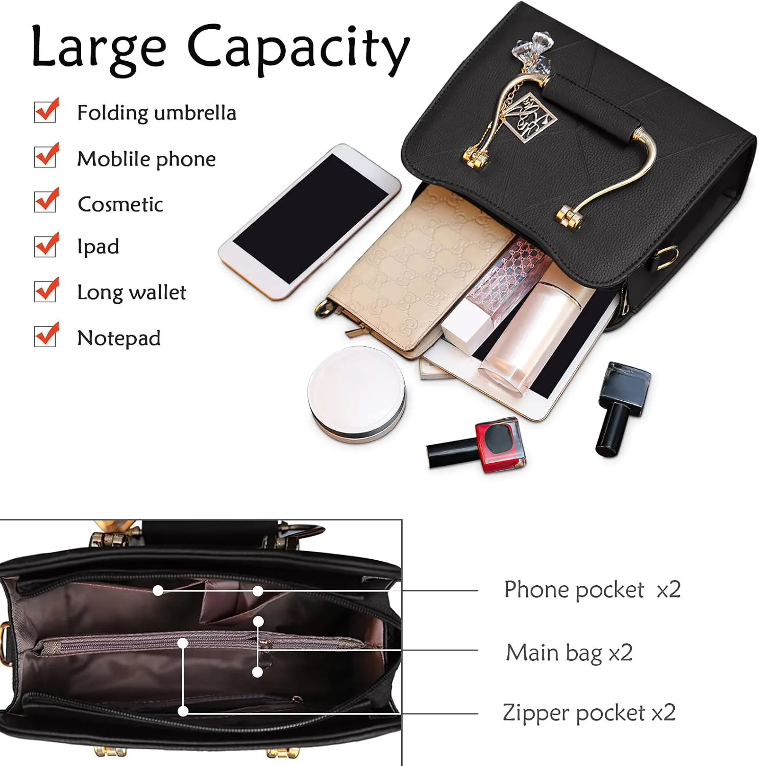 Fashion Womens Shoulder Bag Ladies Handbag Small Ornaments Lightweight