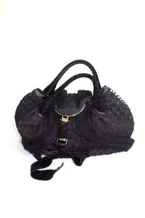 Fendi FW 2005 black lace Spy bag