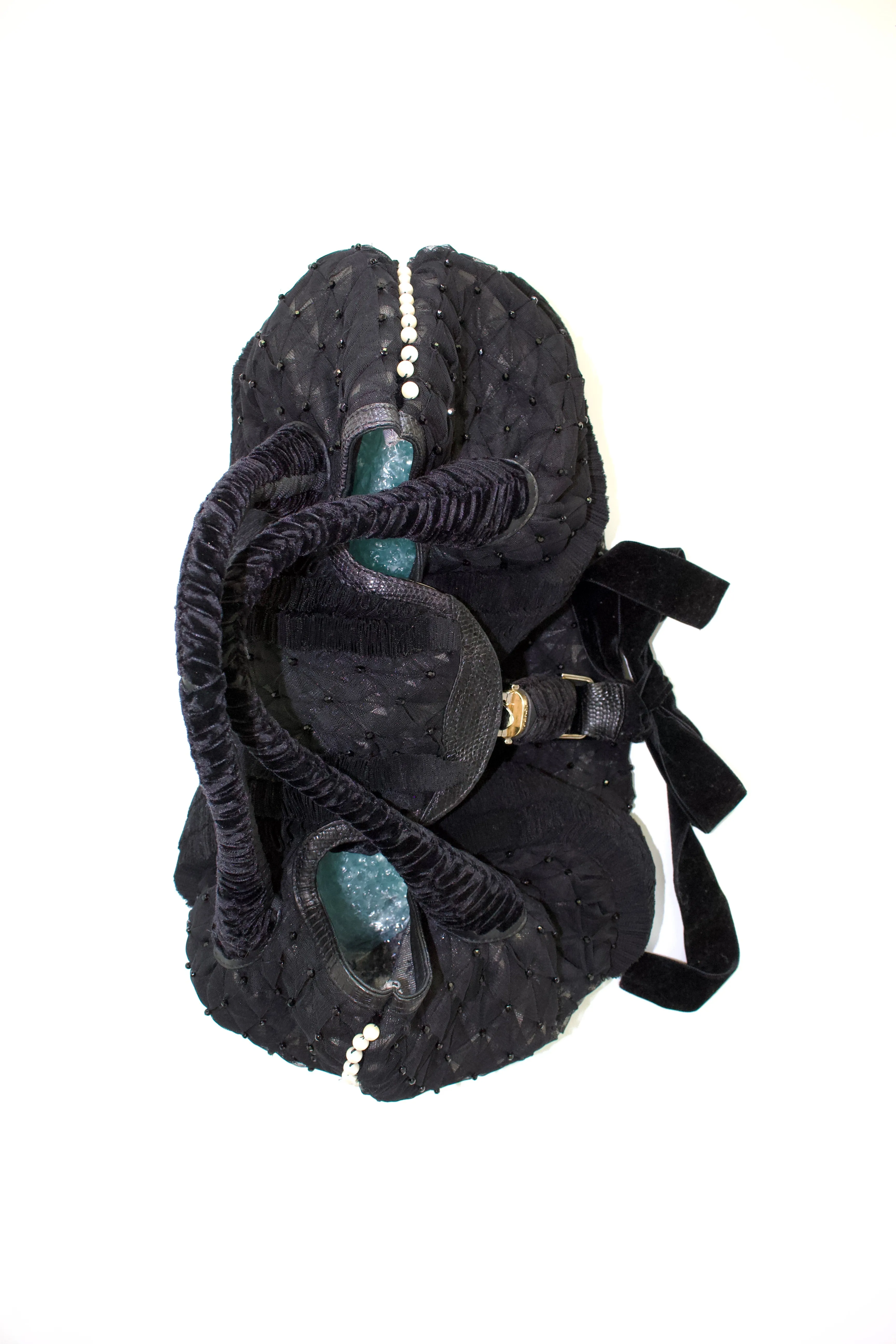 Fendi FW 2005 black lace Spy bag