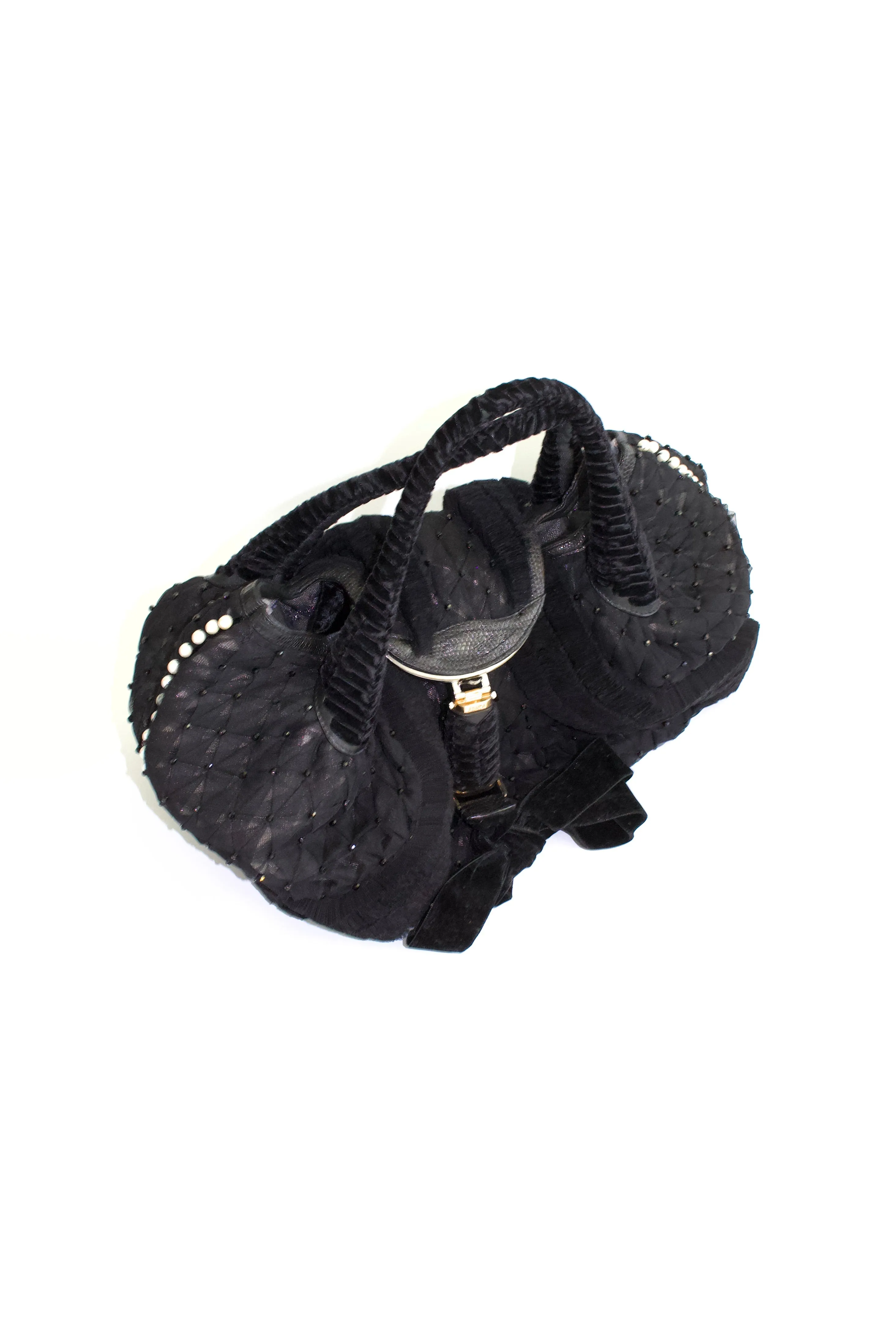 Fendi FW 2005 black lace Spy bag
